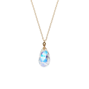 14K Gold Filled Handmade 1.6mmx450mm plateCablechain with 25x12mm Swarovski Crystal Oval Necklace[Firenze Jewelry] 피렌체주얼리